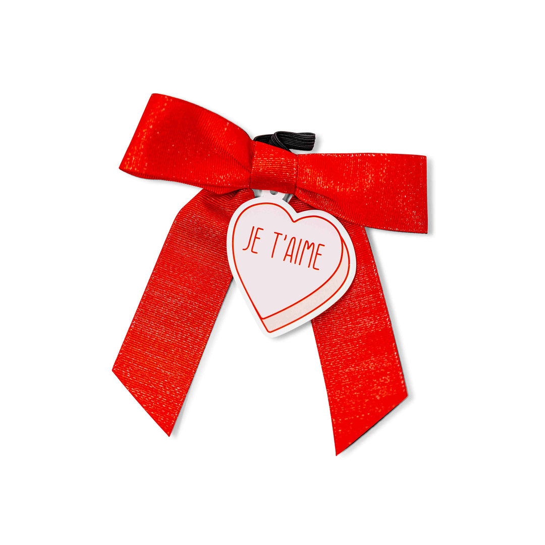 Bottle Bow + Gift Tag™ - Je T'aime Candy Heart