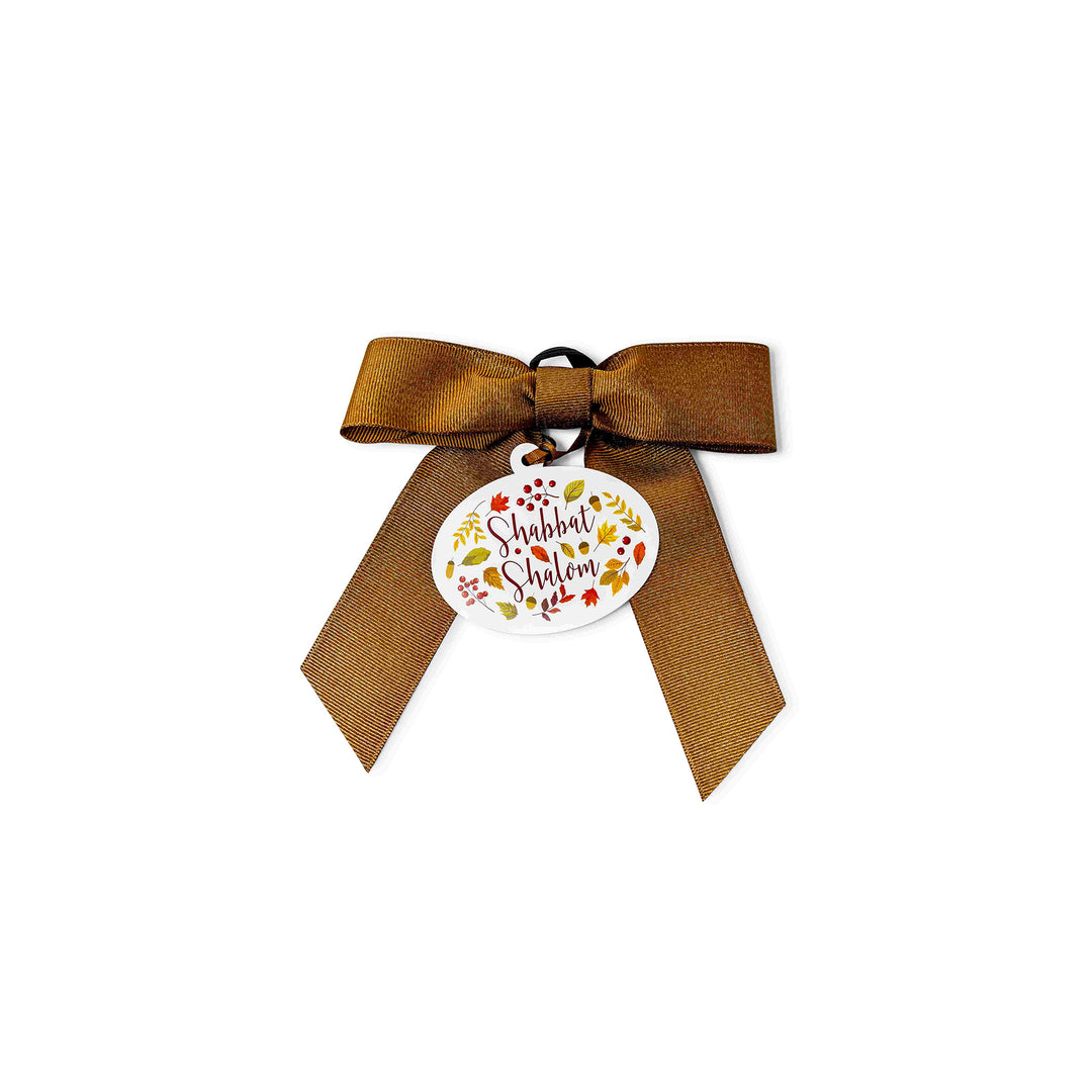 Bottle Bow + Gift Tag™ - Fall Shabbat Shalom