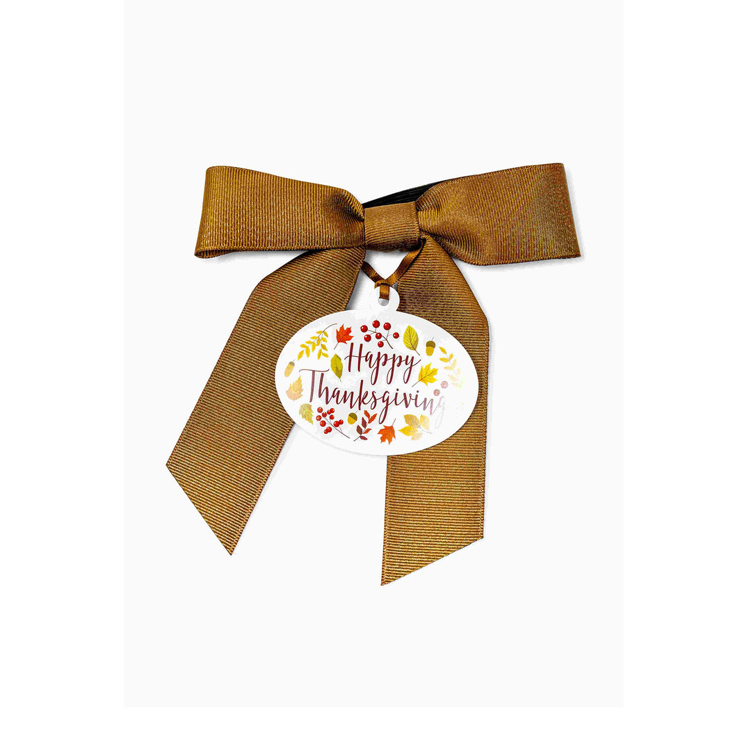 Bottle Bow + Gift Tag™ - Happy Thanksgiving