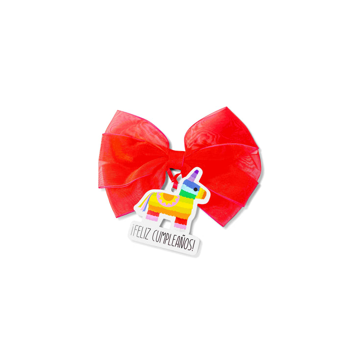 Bottle Bow + Gift Tag™ - Colorful Pinata Feliz Cumpleanos