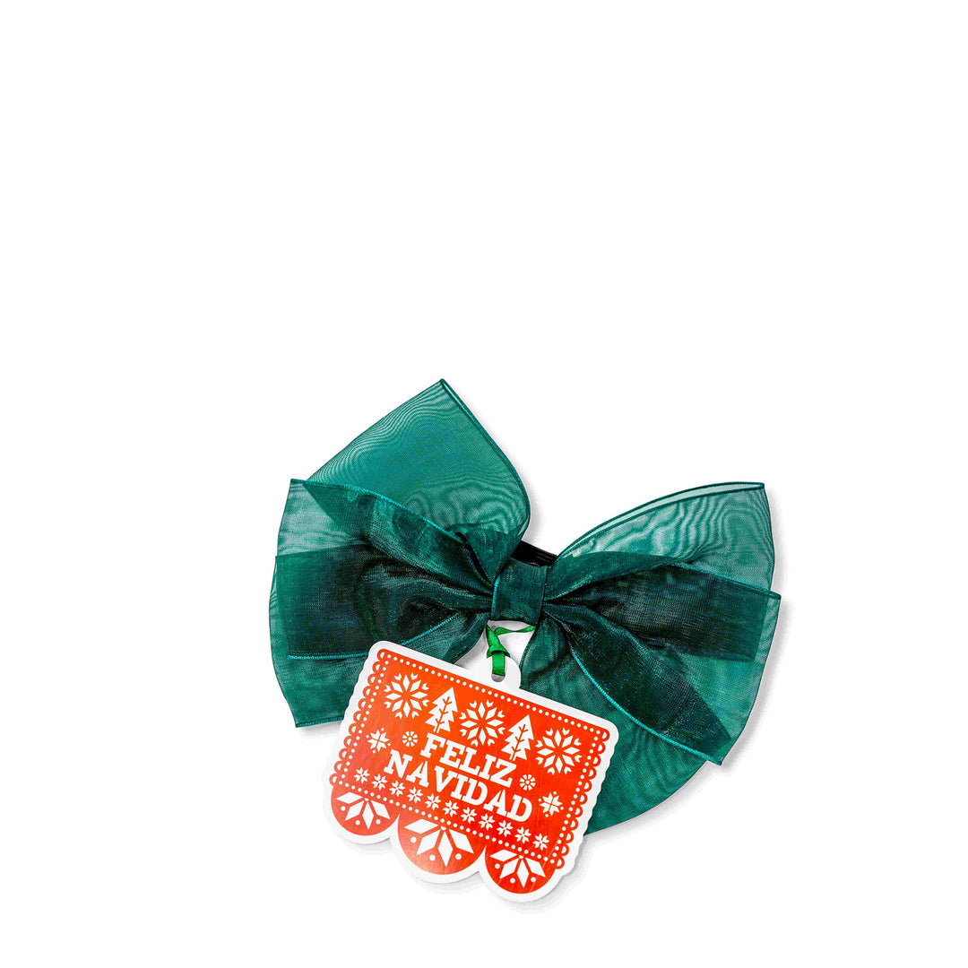 Bottle Bow + Gift Tag- Feliz Navidad Papel Picado