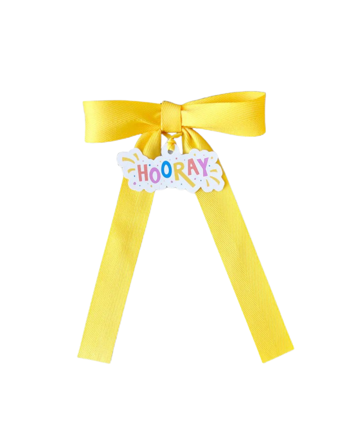 Bottle Bow with Signature Tag - Hooray! - Goldenrod Yellow