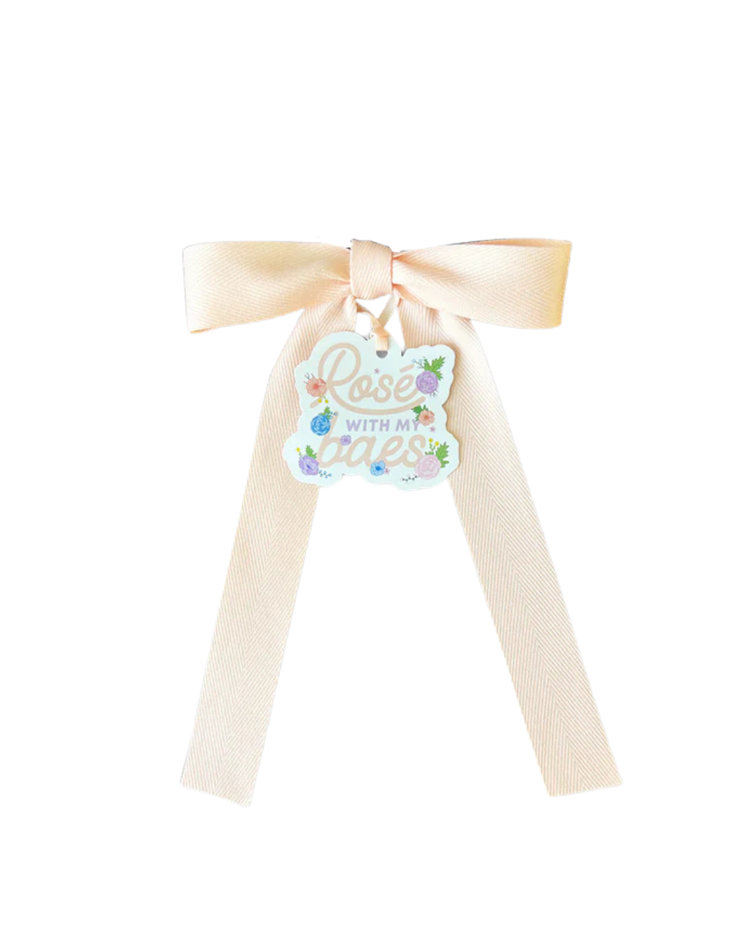 Bottle Bow with Signature Tag - Rose with my Baes - Peach