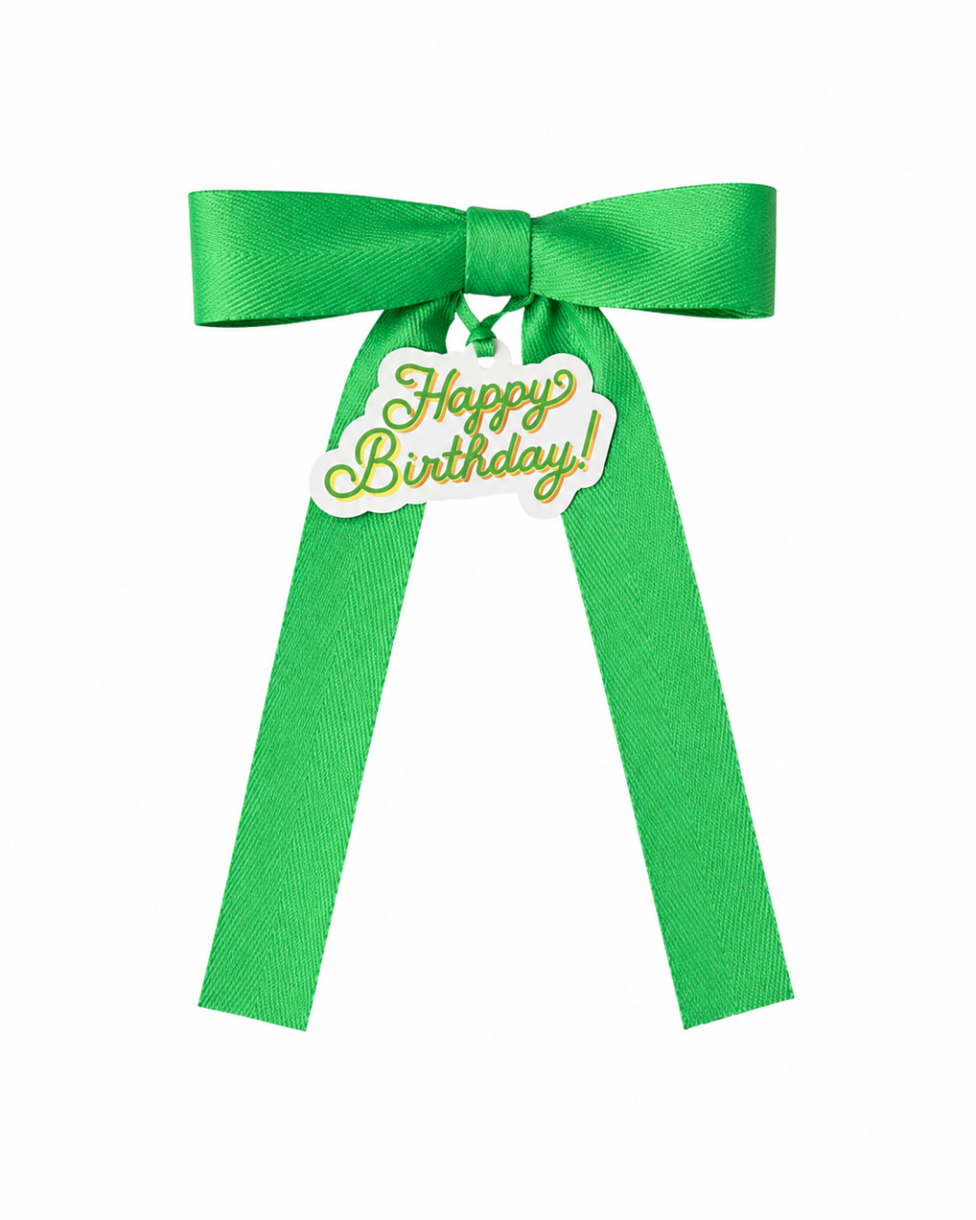 Bottle Bow with Signature Tag - Happy Birthday - Cream