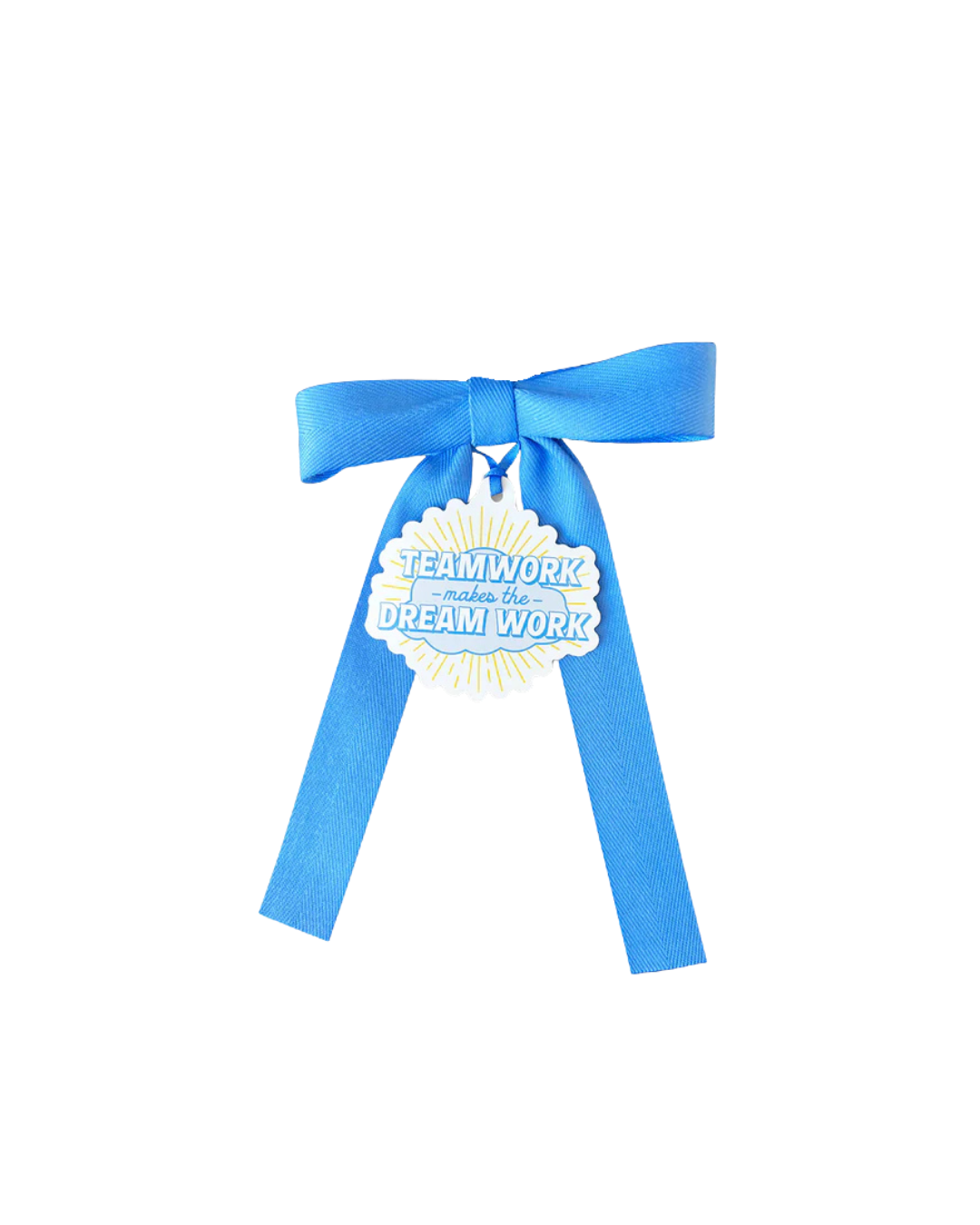 Bottle Bow with Signature Tag - Teamwork Makes the Dreamwork - Blue