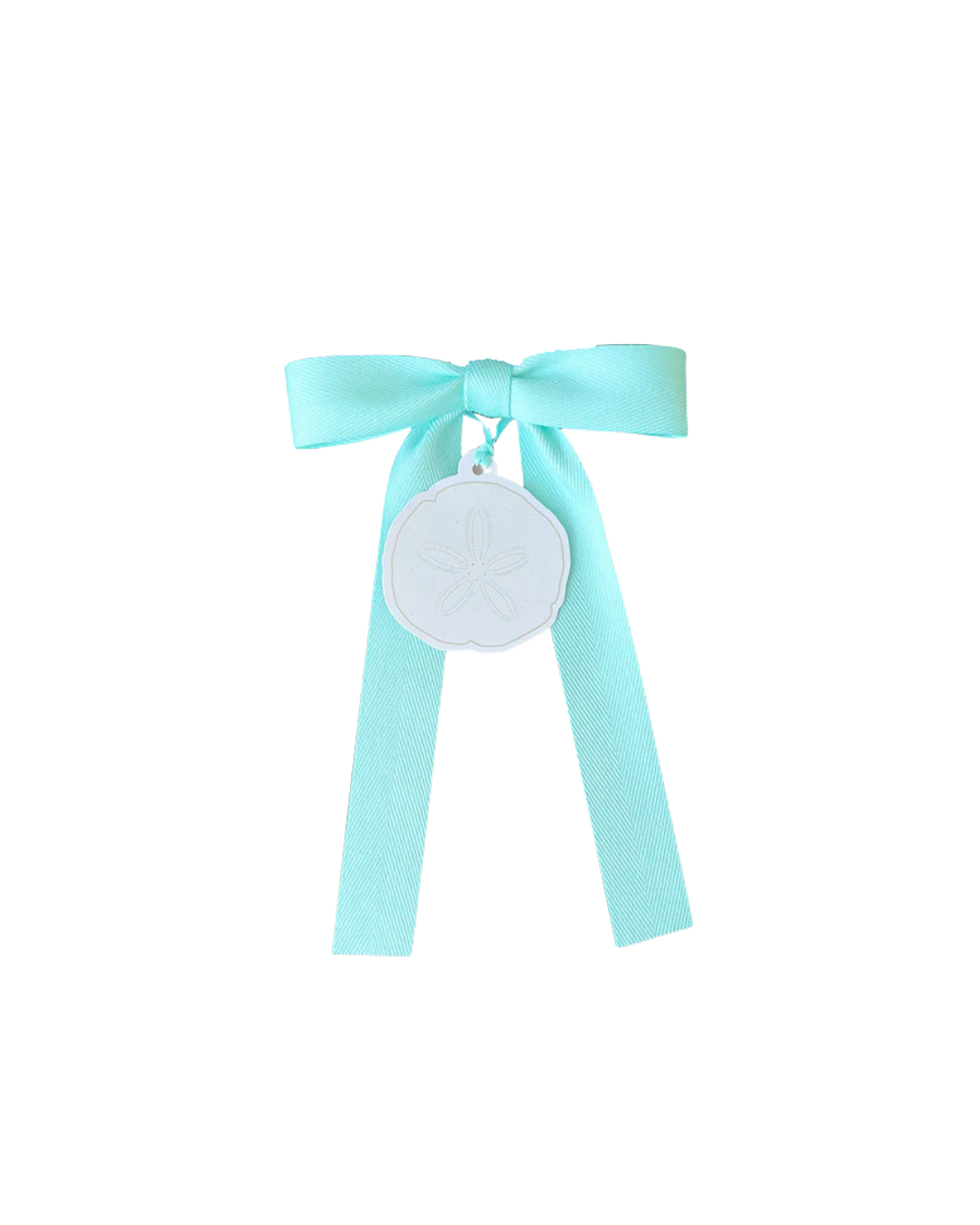 Bottle Bow with Signature Tag - Sand Dollar - Aqua