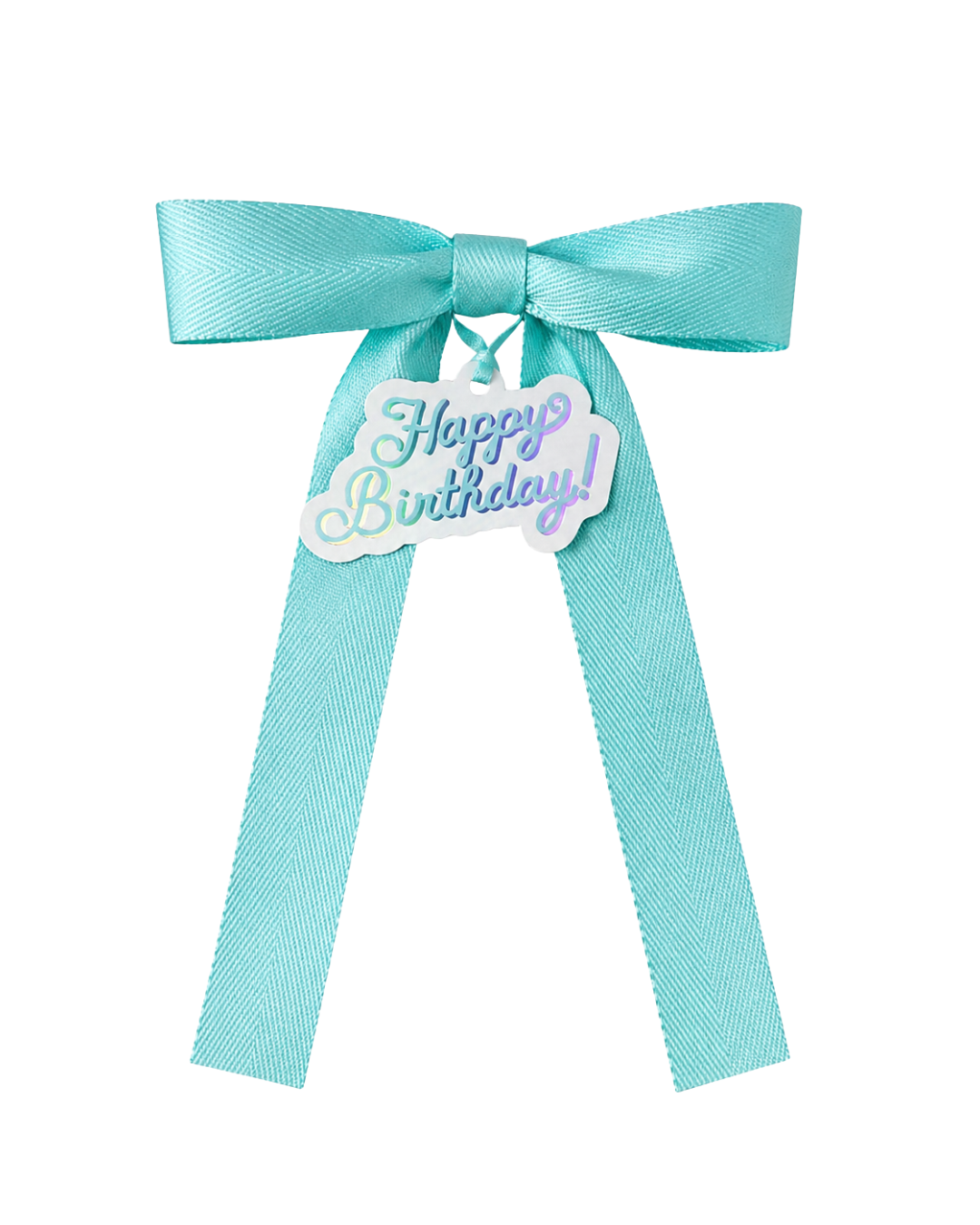 Bottle Bow with Signature Tag - Happy Birthday - Cream