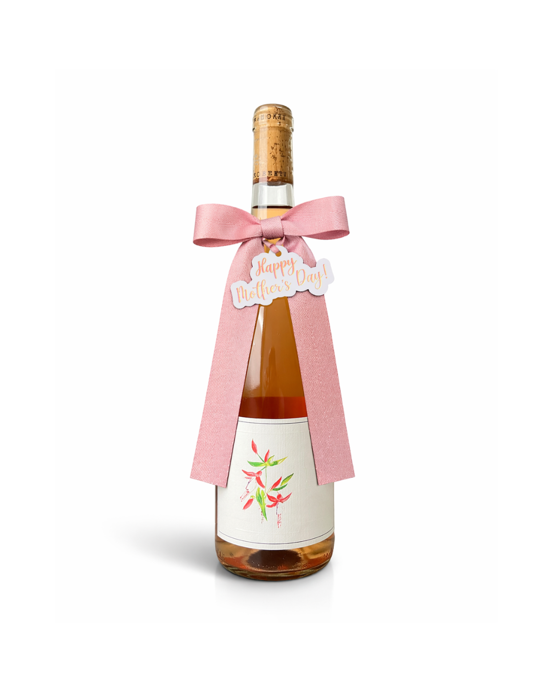 Bottle Bow with Signature Tag – Happy Mother's Day (Rose Gold)