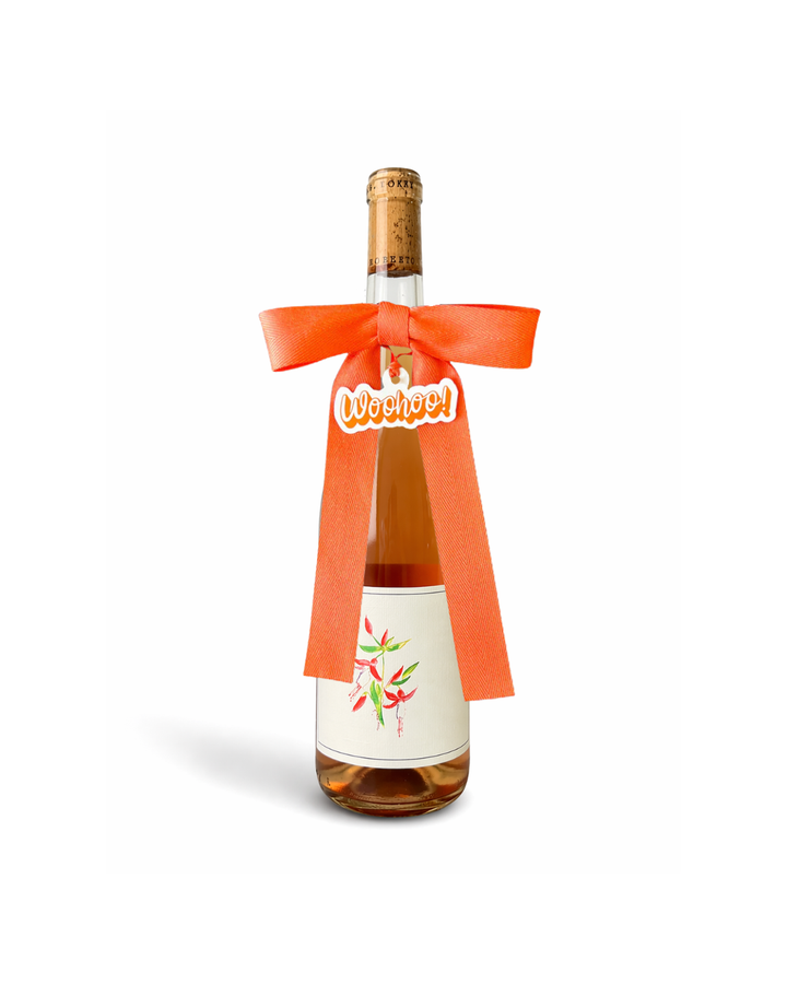 Bottle Bow with Signature Tag - Woohoo! - Tangerine Orange