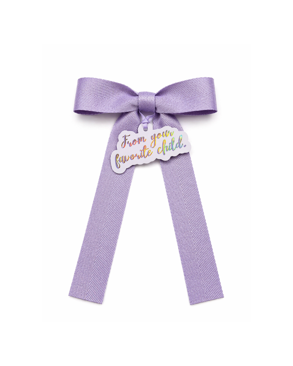 Signature tag detail showing space to write personal note on gift. From Your Favorite Child. Mother's Day. 