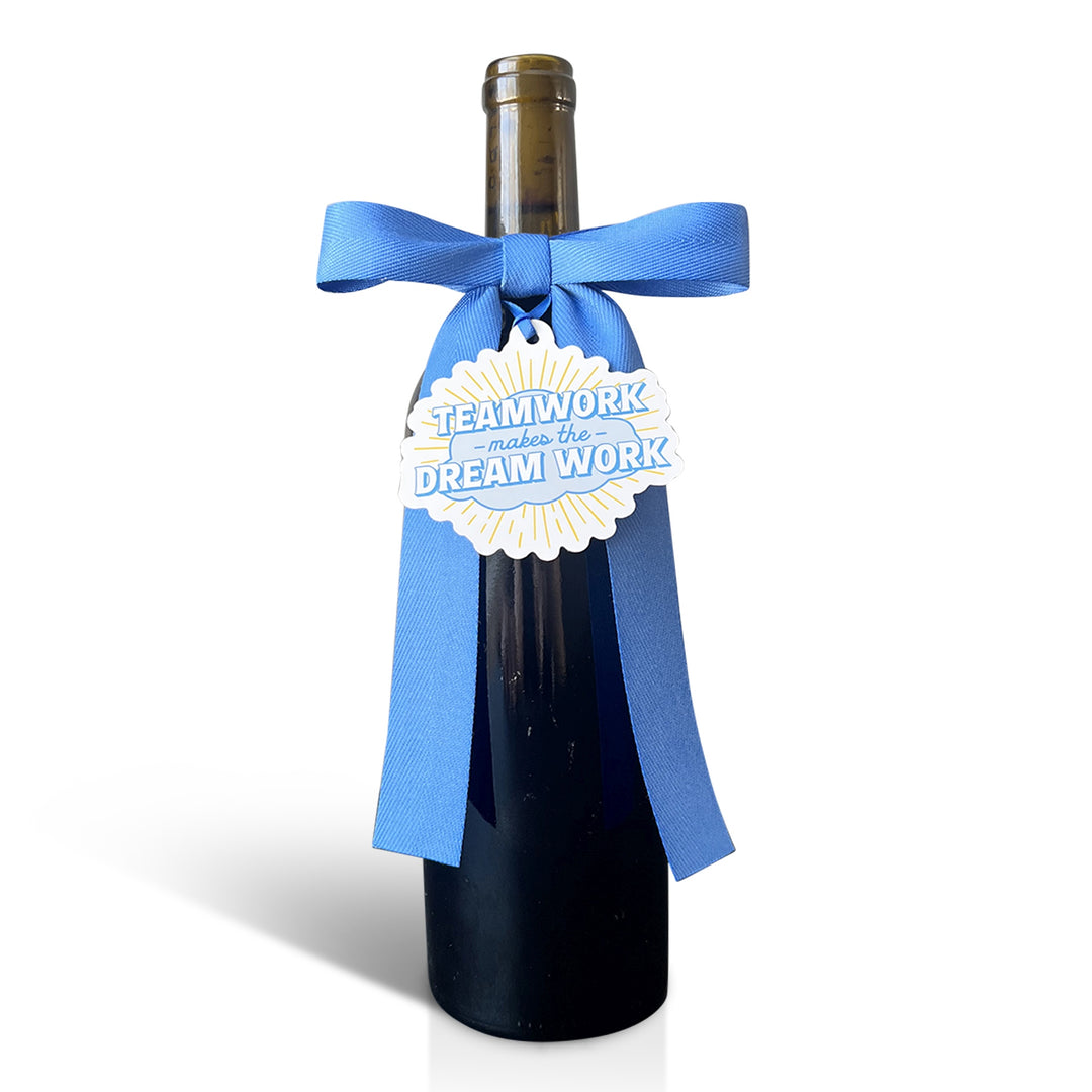 Bottle Bow + Tag - Teamwork Makes the Dreamwork