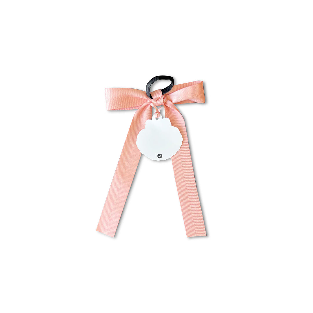 Bottle Bow + Tag - Fan Shell coral
