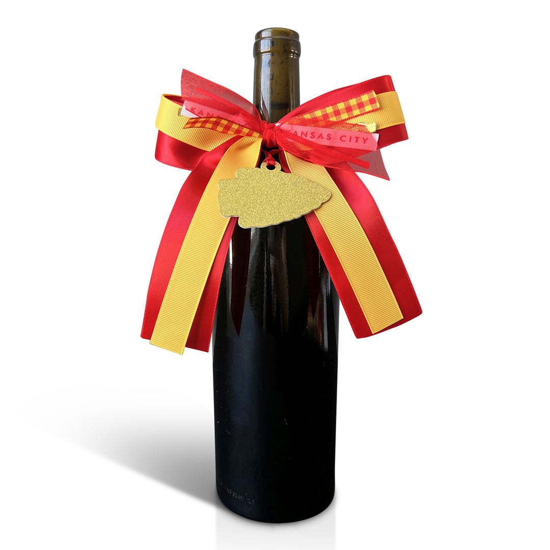 Bougie Bottle Bow - Kansas City Gold Glitter Arrowhead