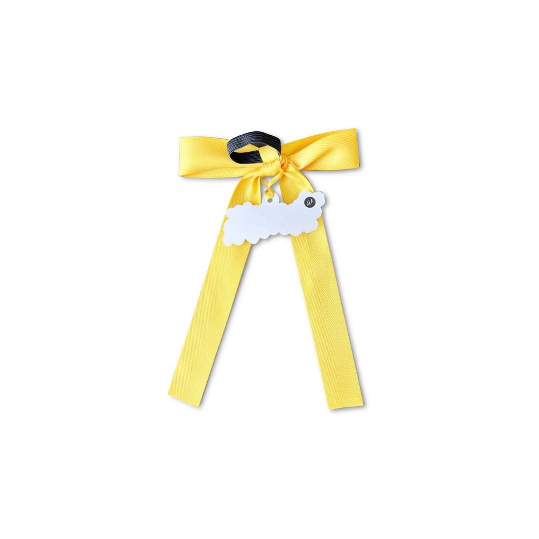 Bottle Bow + Tag - HOORAY yellow