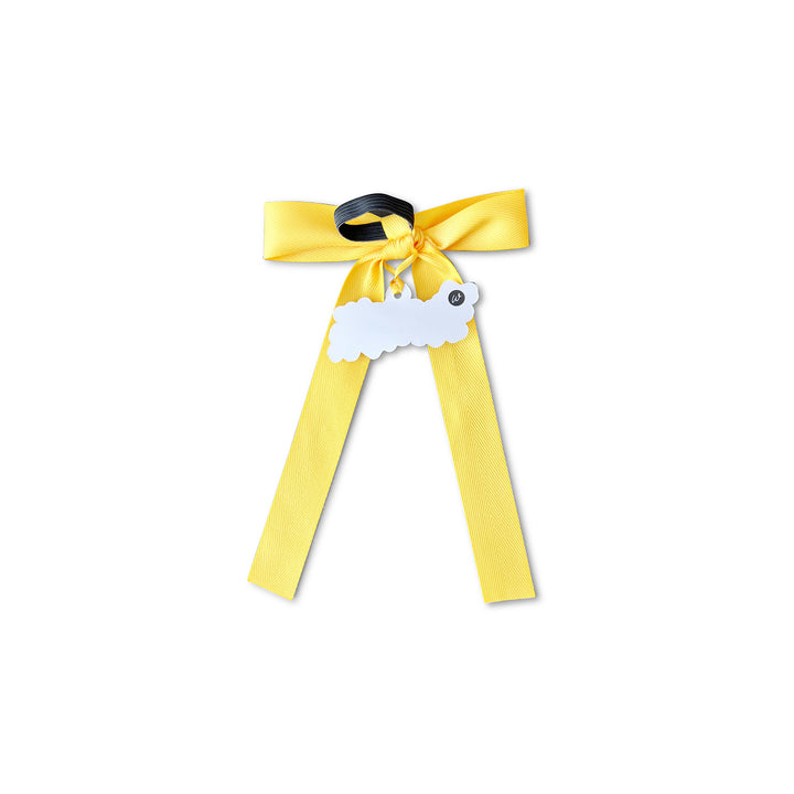 Bottle Bow + Tag - HOORAY yellow