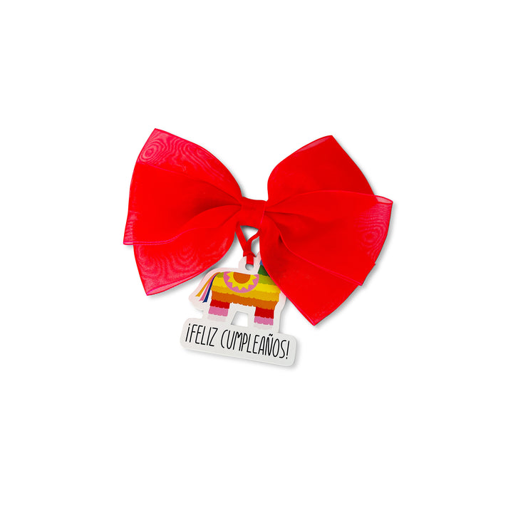 Bottle Bow + Gift Tag™ - Colorful Pinata Feliz Cumpleanos