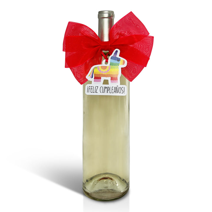 Bottle Bow + Gift Tag™ - Colorful Pinata Feliz Cumpleanos