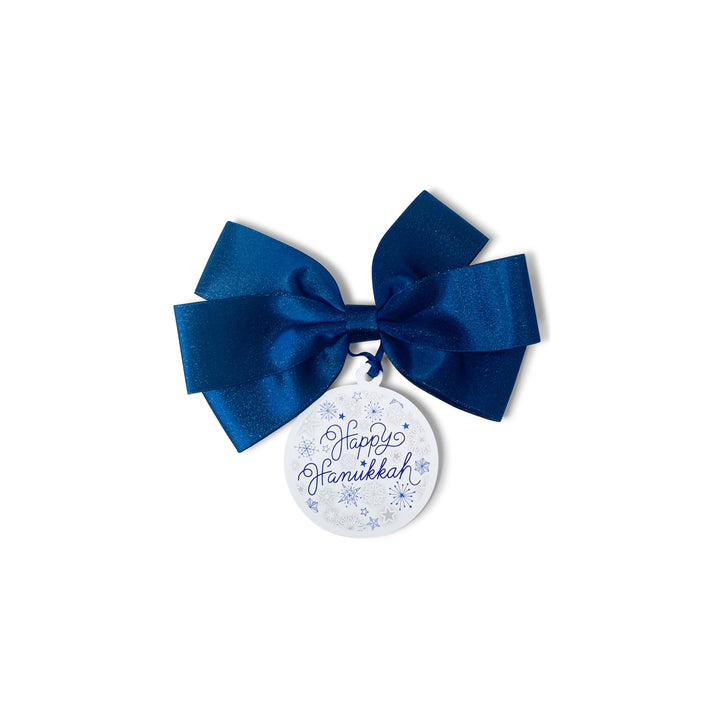 Bottle Bow + Gift Tag™ - Snowflake Happy Hanukkah