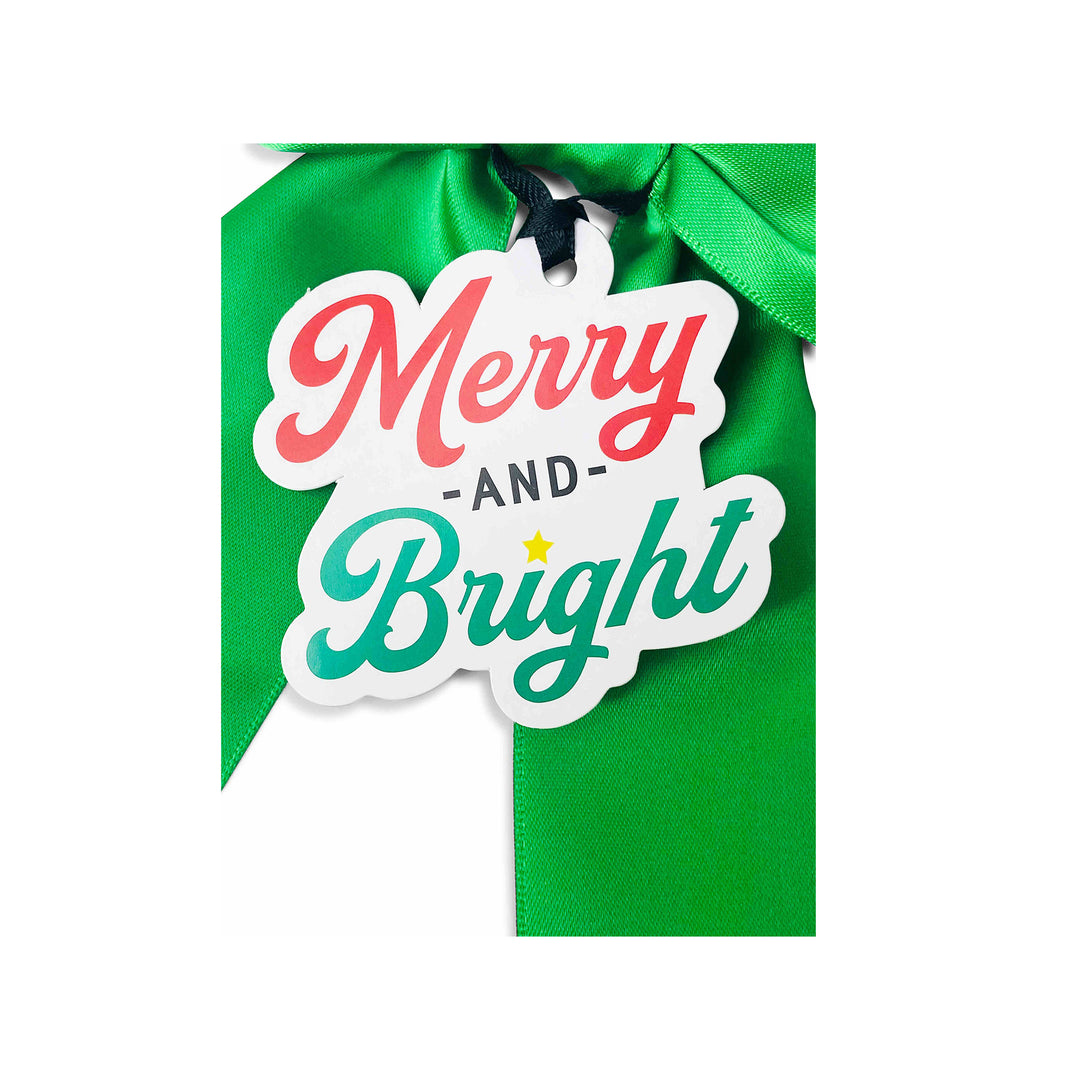 Bottle Bow + Gift Tag™ - Merry and Bright