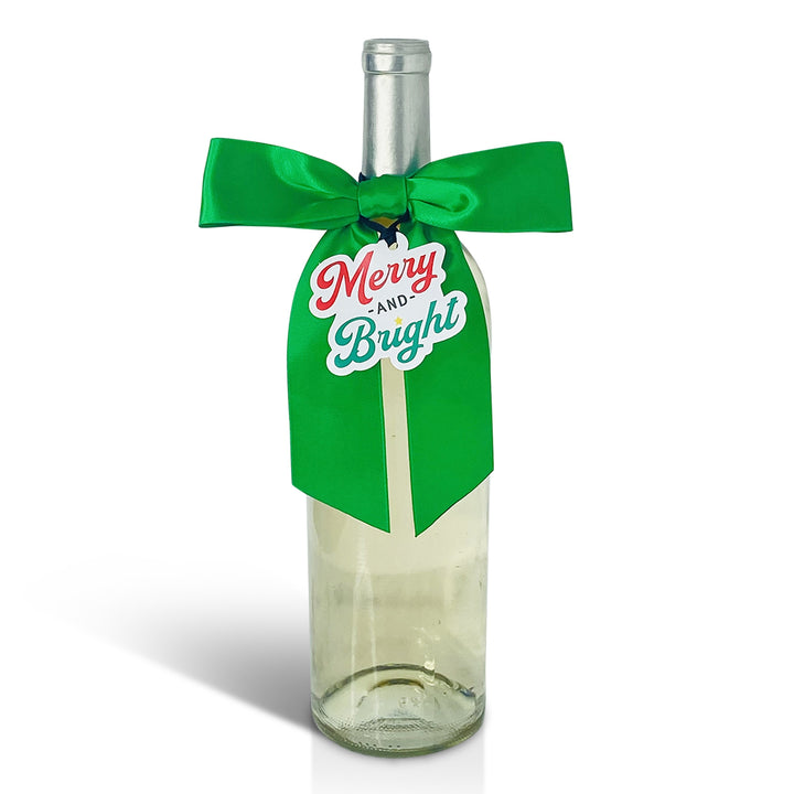 Bottle Bow + Gift Tag™ - Merry and Bright