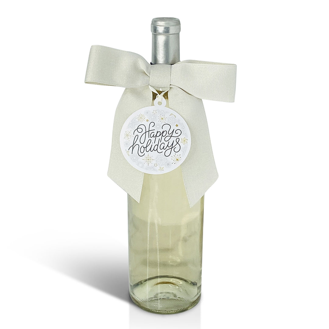 Bottle Bow + Gift Tag™ - Happy Holidays