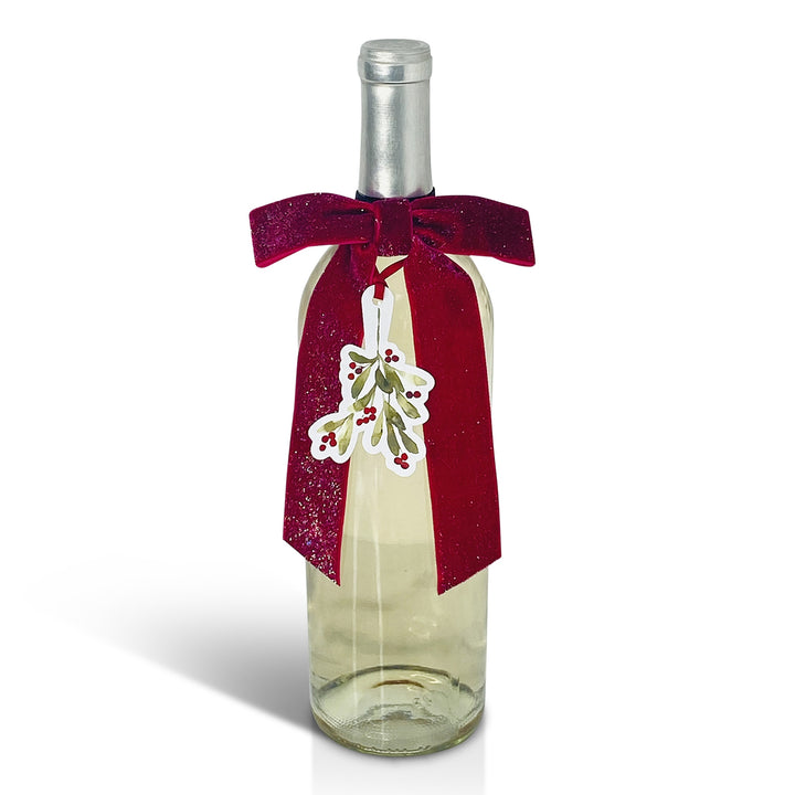 Bottle Bow + Gift Tag™ - Mistletoe