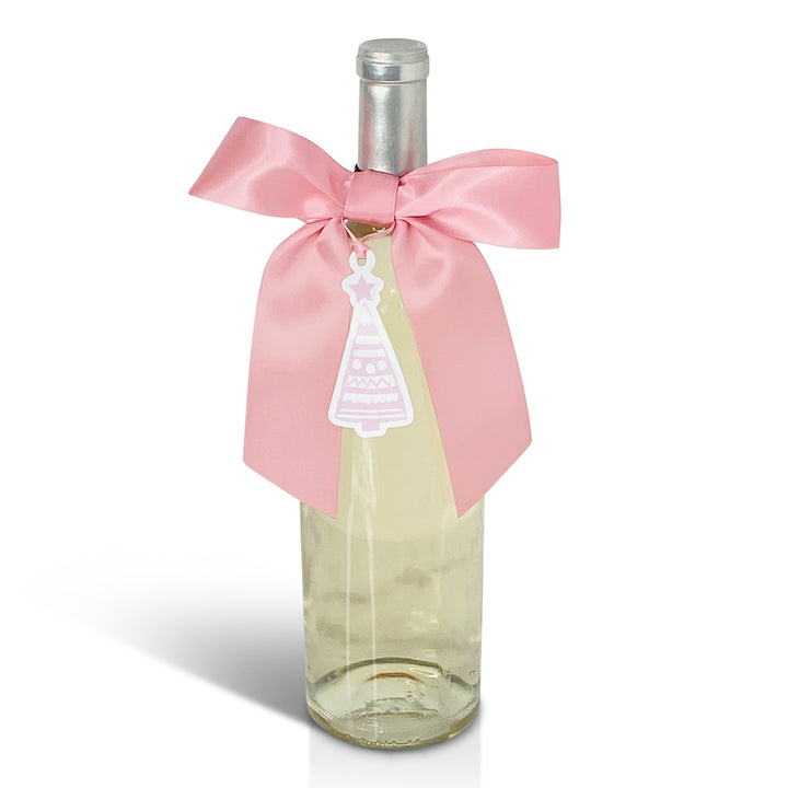 Bottle Bow + Gift Tag™ - Peony Christmas Tree