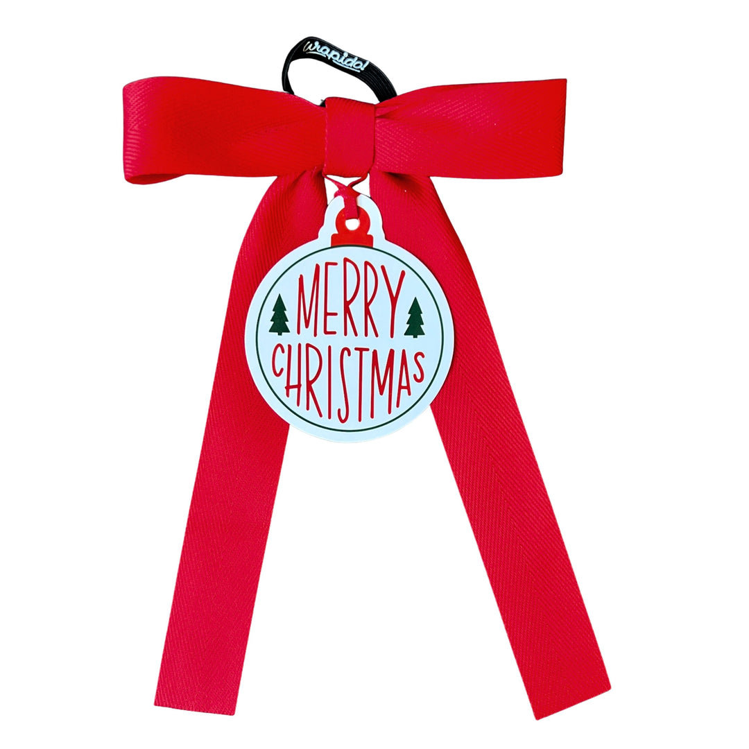Bottle Bow + Gift Tag™ - Red Merry Christmas Ornament