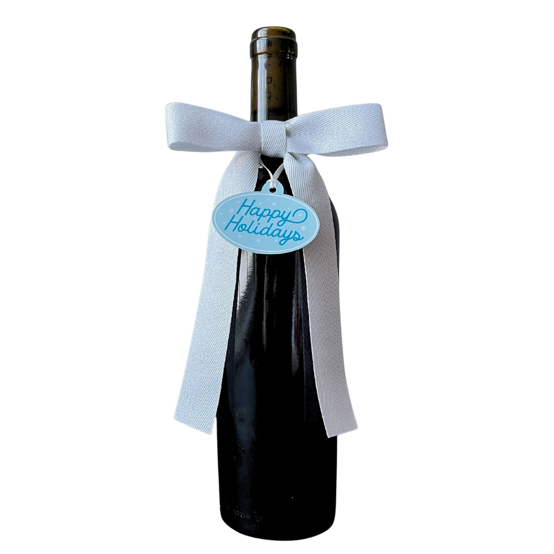 Bottle Bow + Gift Tag™ - Snowflake Happy Holidays
