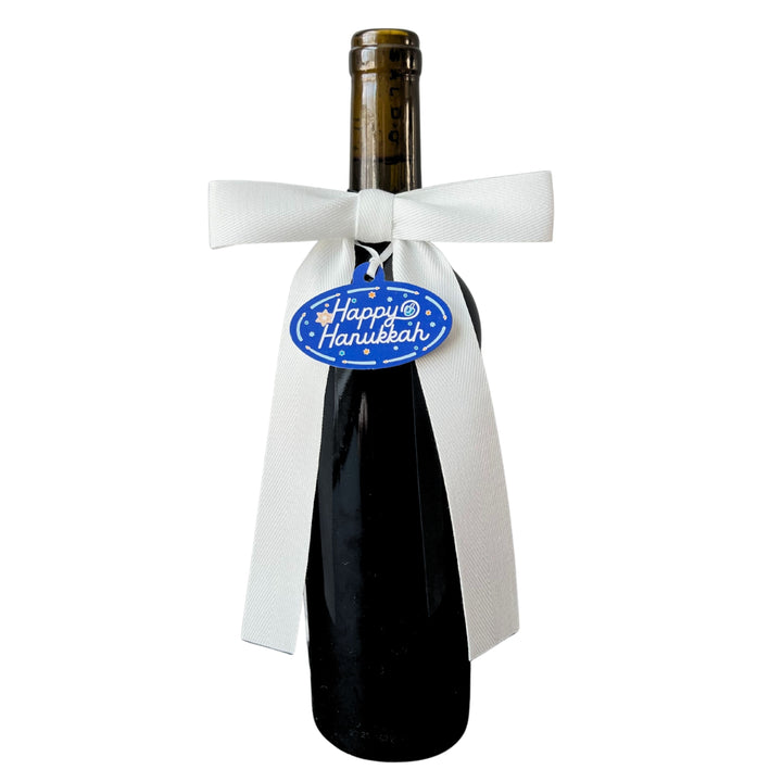Bottle Bow + Gift Tag™ - Happy Hannukah Candles