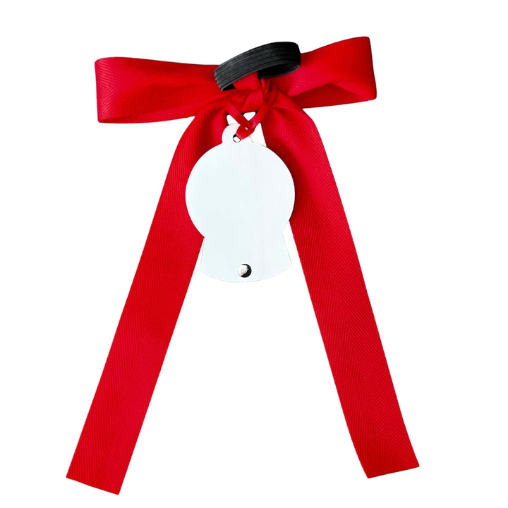 Bottle Bow + Gift Tag™ - Red Snow Globe Sandy Merry Christmas