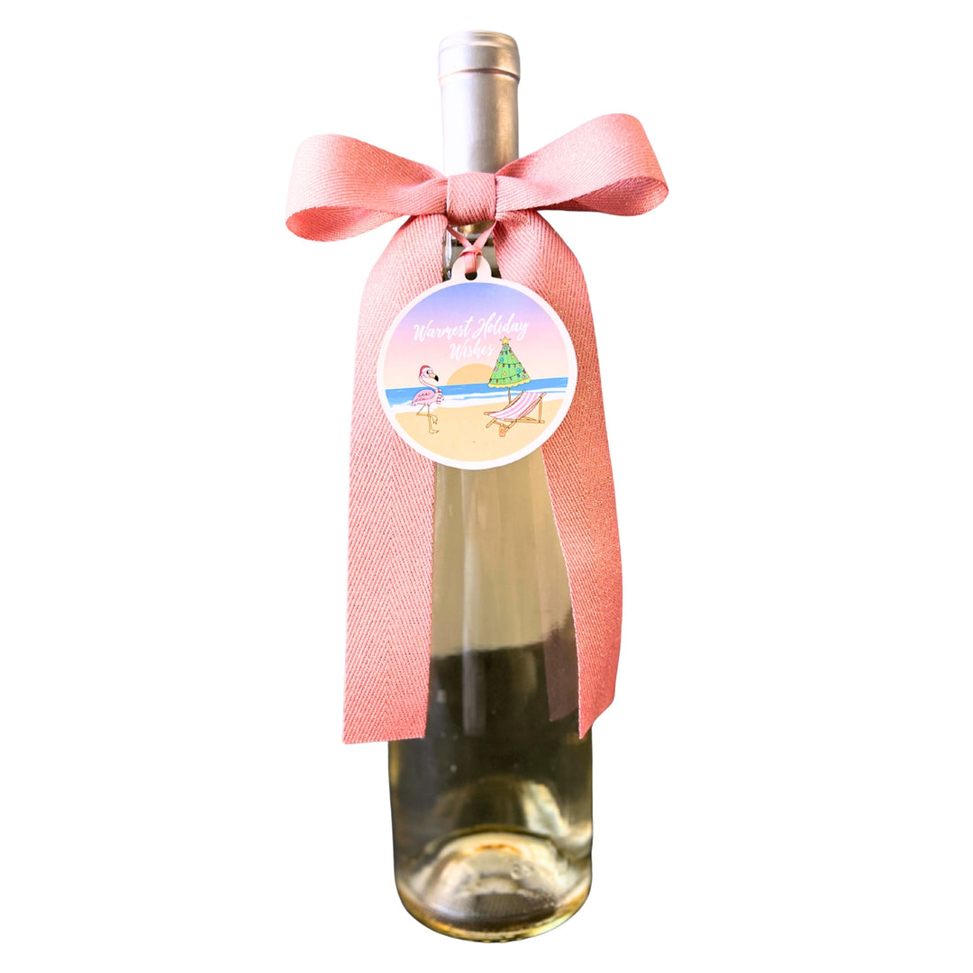 Bottle Bow + Gift Tag™ - Rose Gold Warmest Holiday Wishes
