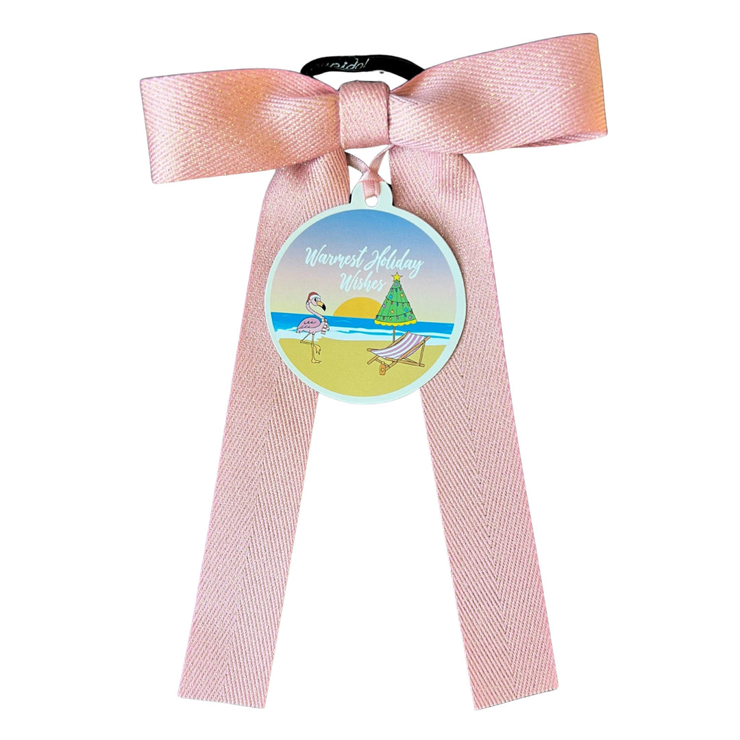Bottle Bow + Gift Tag™ - Rose Gold Warmest Holiday Wishes