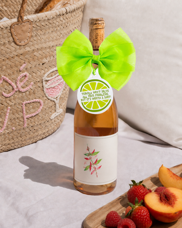 Bottle Bow + Gift Tag - Tequila won't solve all your problems…