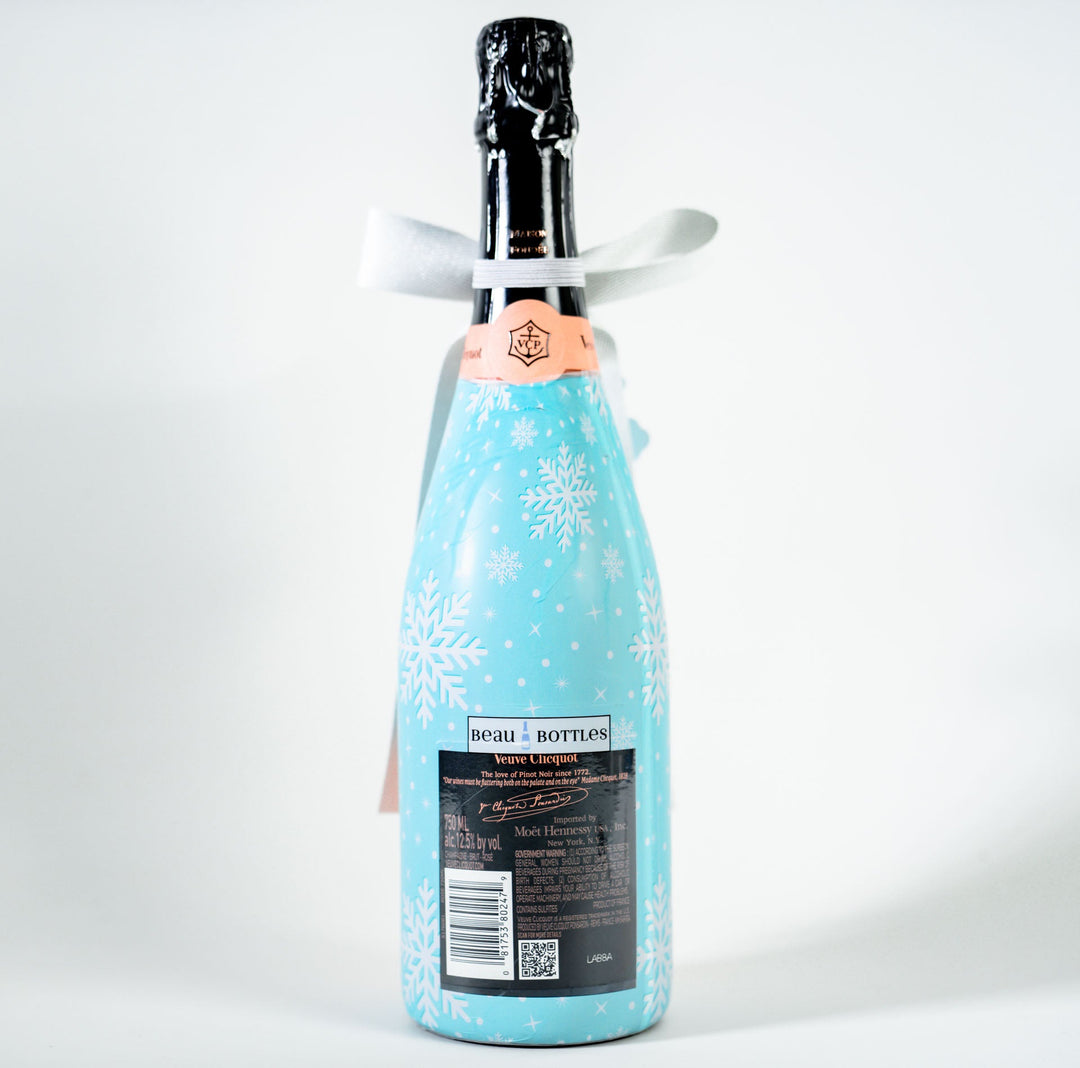 Beau Bottles X Wrapido!'s Limited Edition Snowflake Bottle Wrap and Bottle Bow™  Matching Set- Champagne Collection