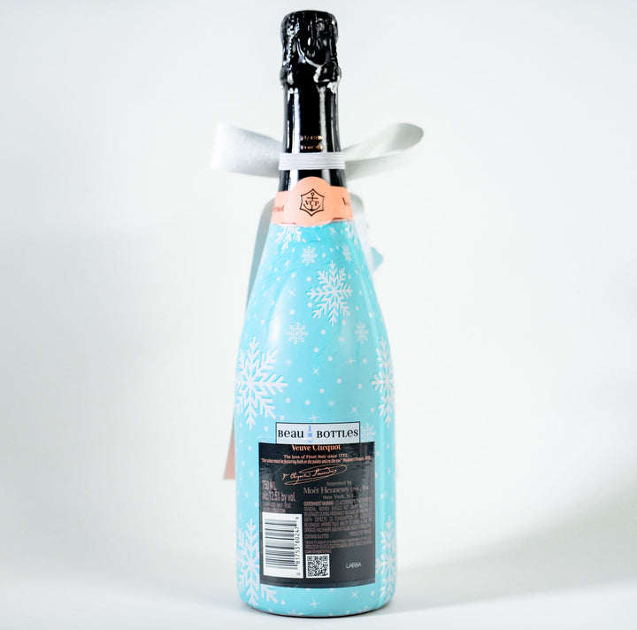 Beau Bottles X Wrapido!'s Limited Edition Snowflake Bottle Wrap and Bottle Bow™  Matching Set- Champagne Collection